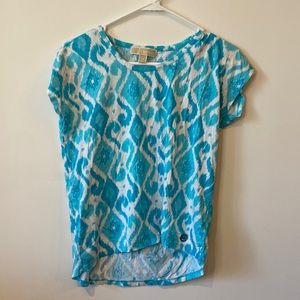 Women’s Michael Kors shirt, blue and white, size extra small